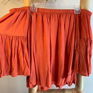Off the shoulder Orange top - like new! Nordstrom
